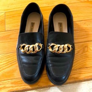 genuine leather loafers by Zara